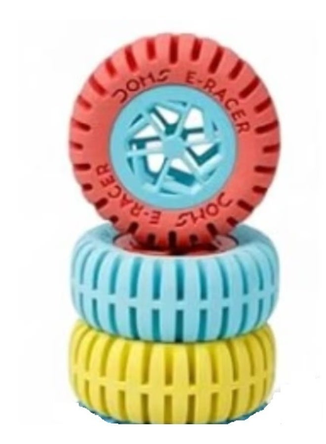 DOMS E-Racer Stylish Fun Tyre Shaped Erasers for kids and students, 1.5 inch Rubber, Pack of 3 pcs - Multicolor - Image 2
